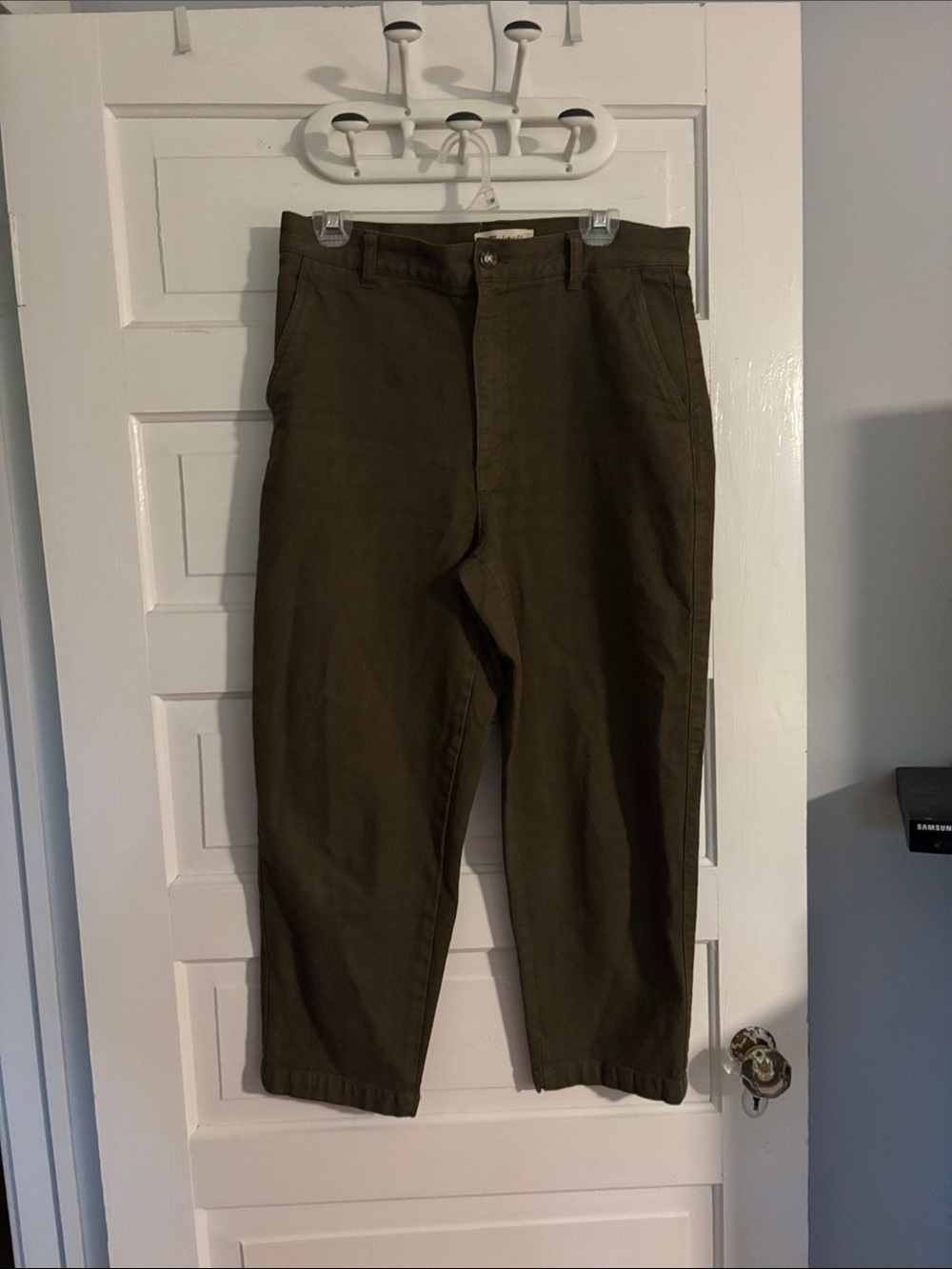 Olive Green Casual Chino Pants
